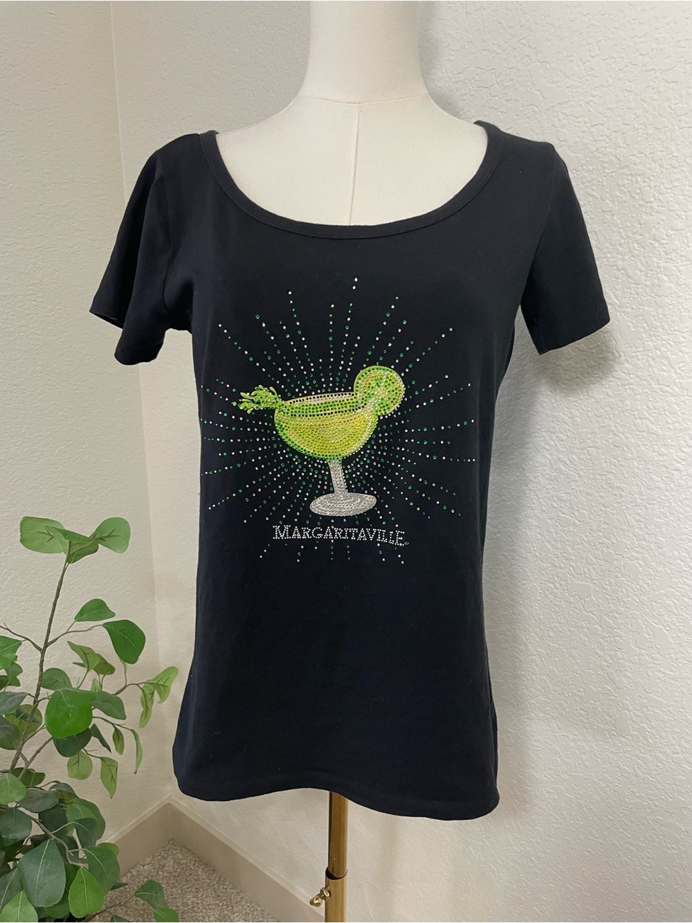 Woman Is Blame Margaritaville Rhinestone Cocktail Tee | Size Medium